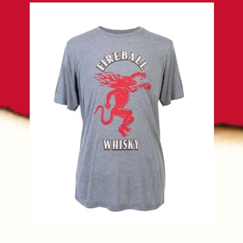Men's Fireball Whisky Red & Light Gray - Mens